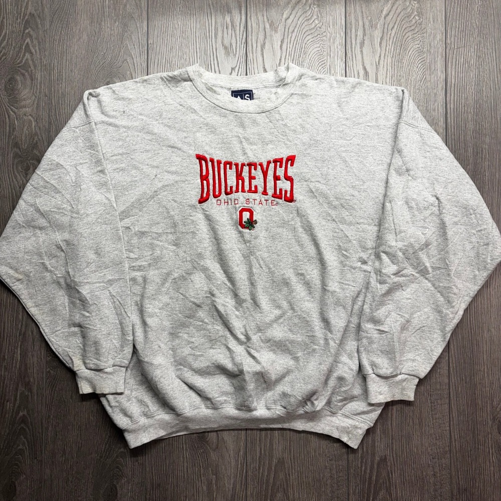 Vintage Ohio State Buckeyes Sweatshirt Mens XL Gray Embroidered 2000s AS Sports
